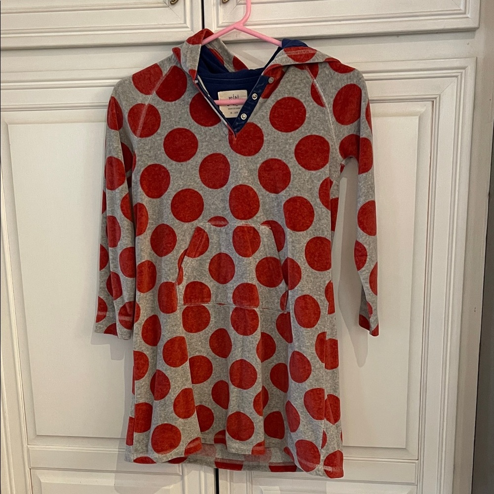 Mini Boden Red Polka Dot Kids Swim Coverup